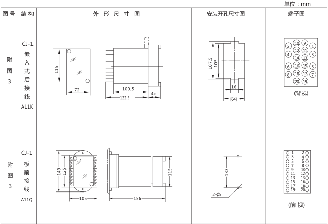 SS-54時(shí)間繼電器外形及開孔尺寸圖片一